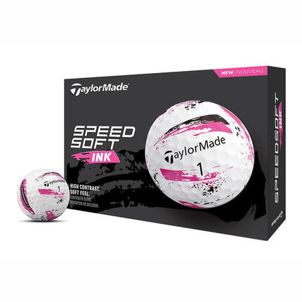 Balles de golf Taylormade Speed Soft Ink Blanc Pink
