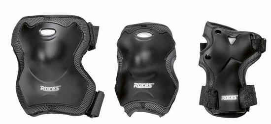 Roces - Super - Protections de patinage - Lot de 3 - Adultes - Noir - S