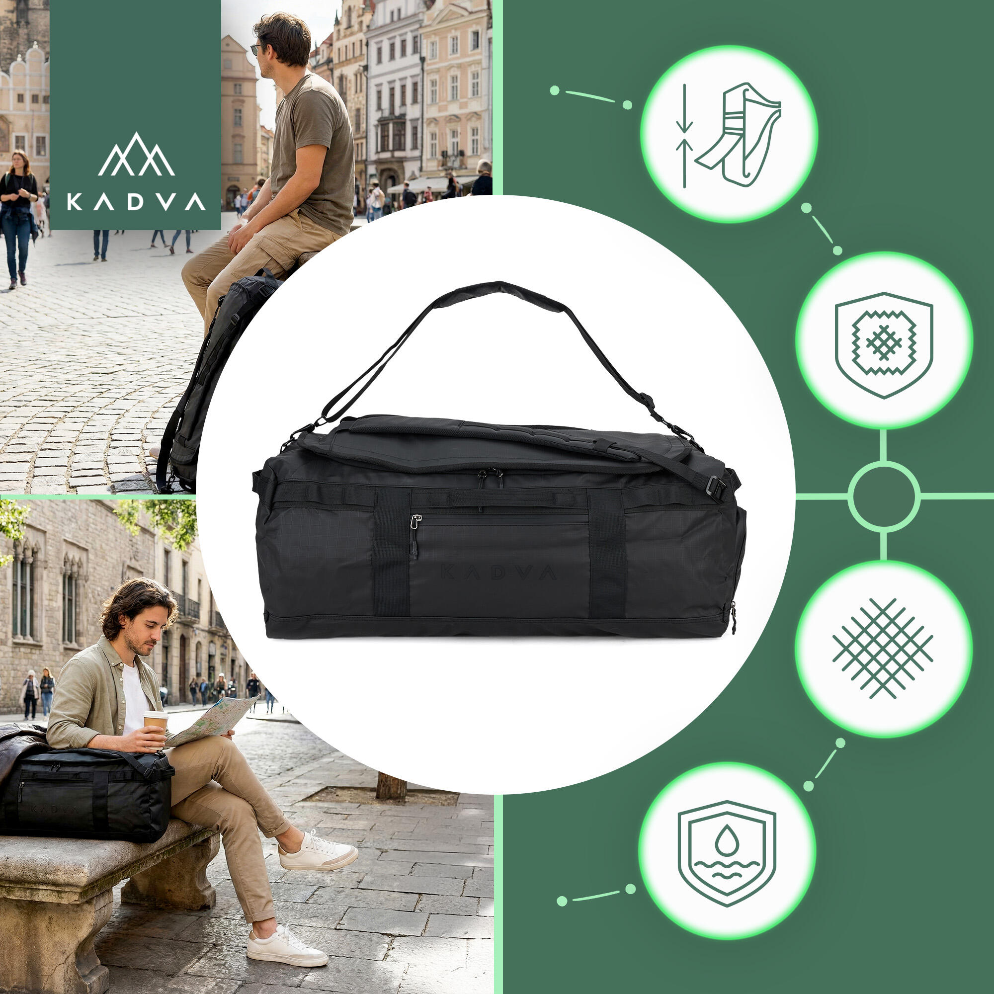 Mochila com função de mochila KADVA Alltaker 60 l 3/6