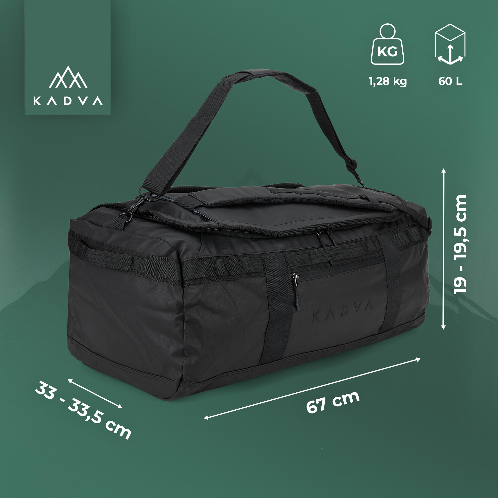 Mochila com função de mochila KADVA Alltaker 60 l 2/6