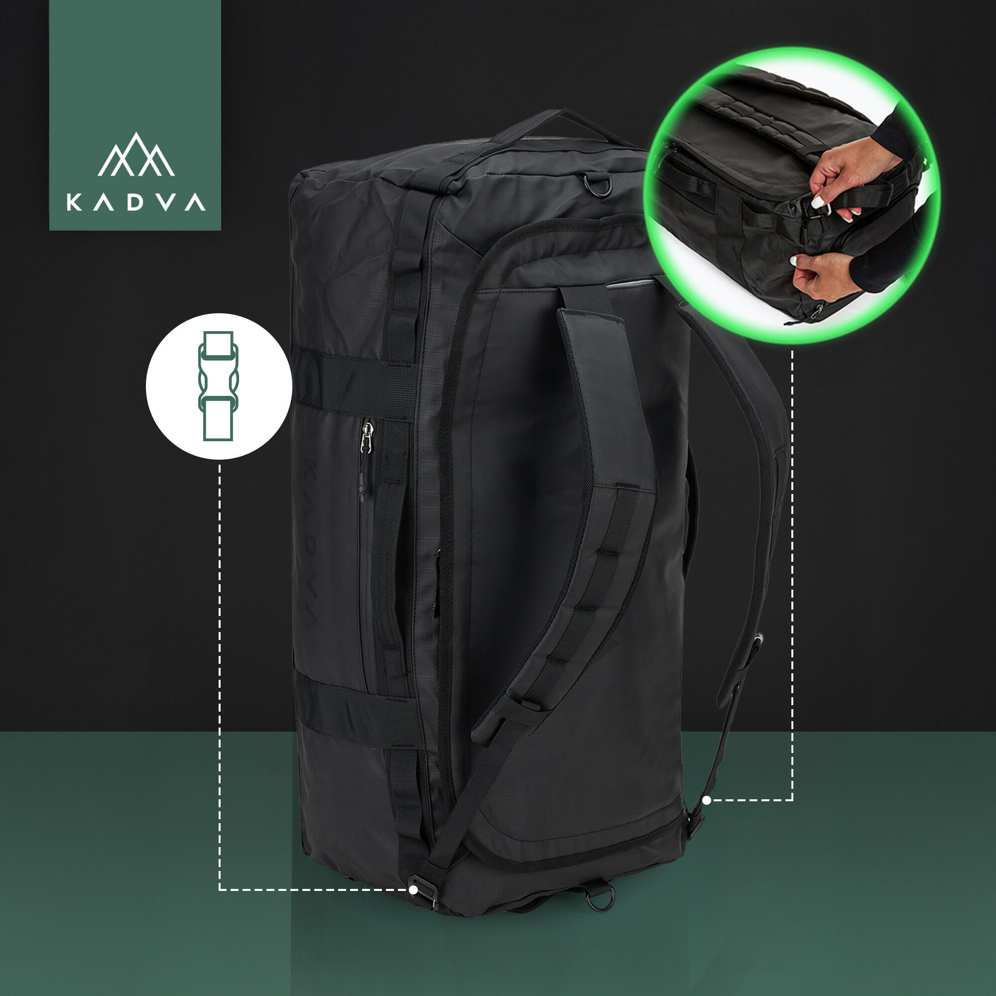 Mochila com função de mochila KADVA Alltaker 60 l 5/6