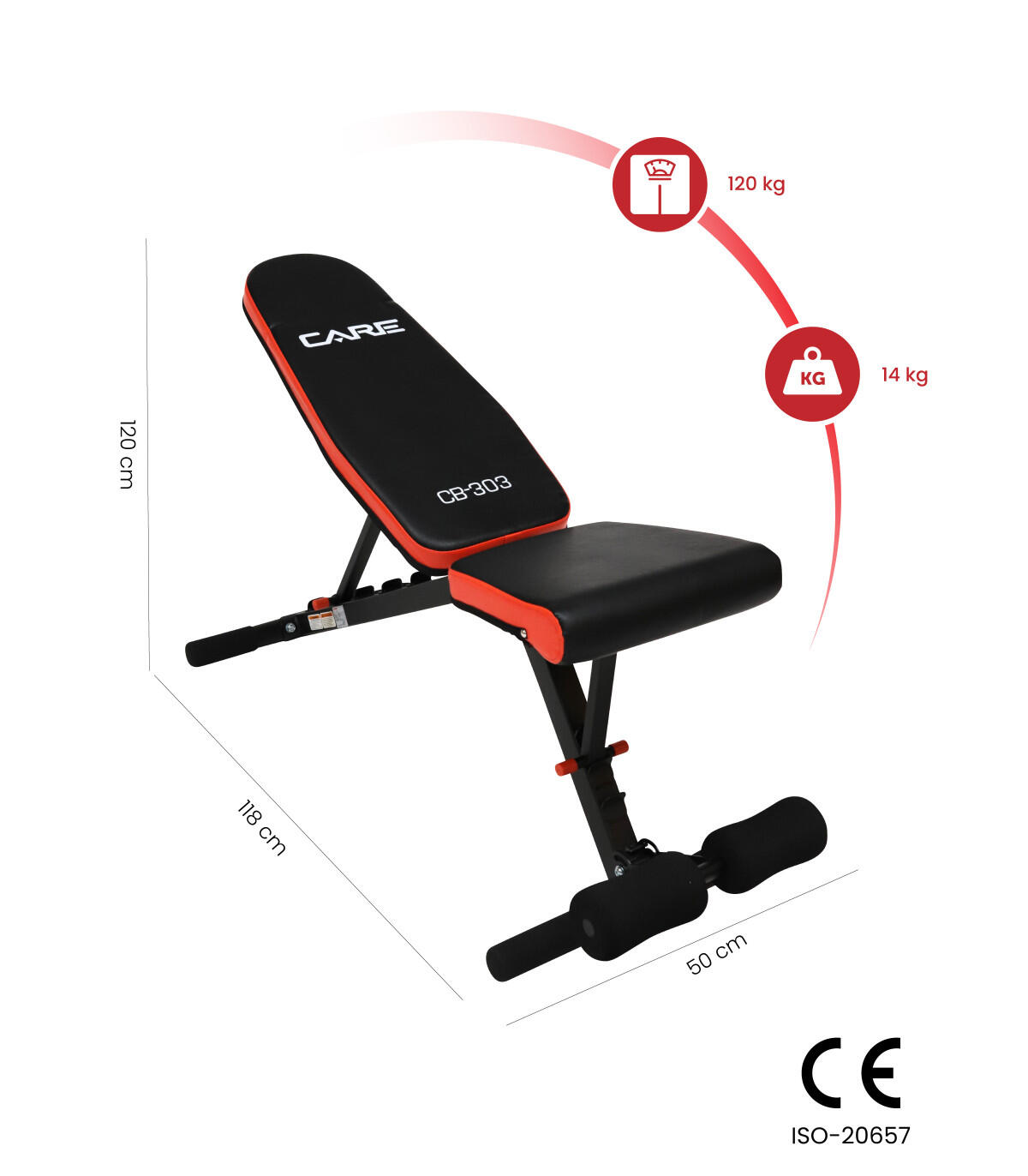 Banc de musculation pliable - CARE - CB-303 2/5