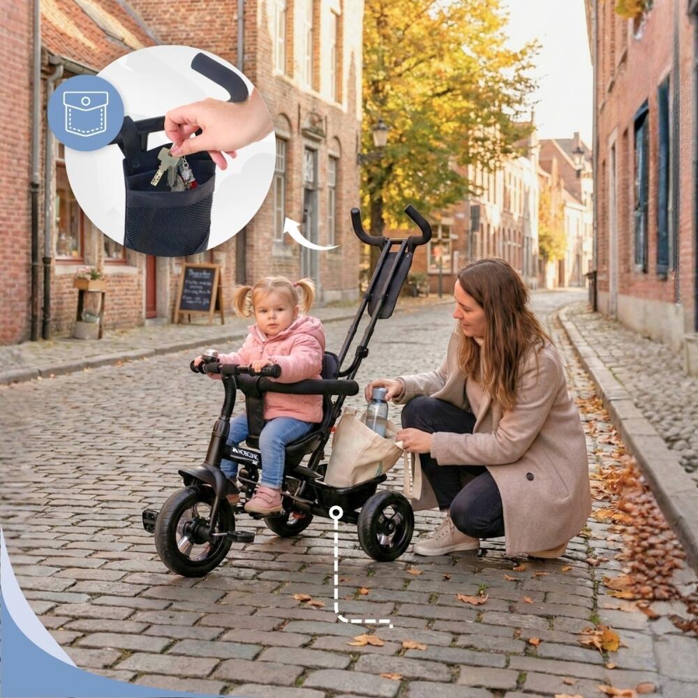 Triciclo evolutivo 3 em 1 Seguro Confortável e prático Design ajustável Preto 5/7