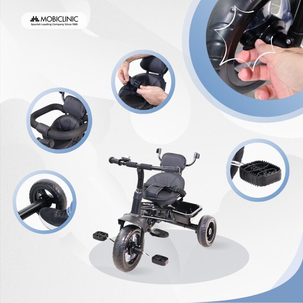 Triciclo evolutivo 3 em 1 Seguro Confortável e prático Design ajustável Preto 7/7
