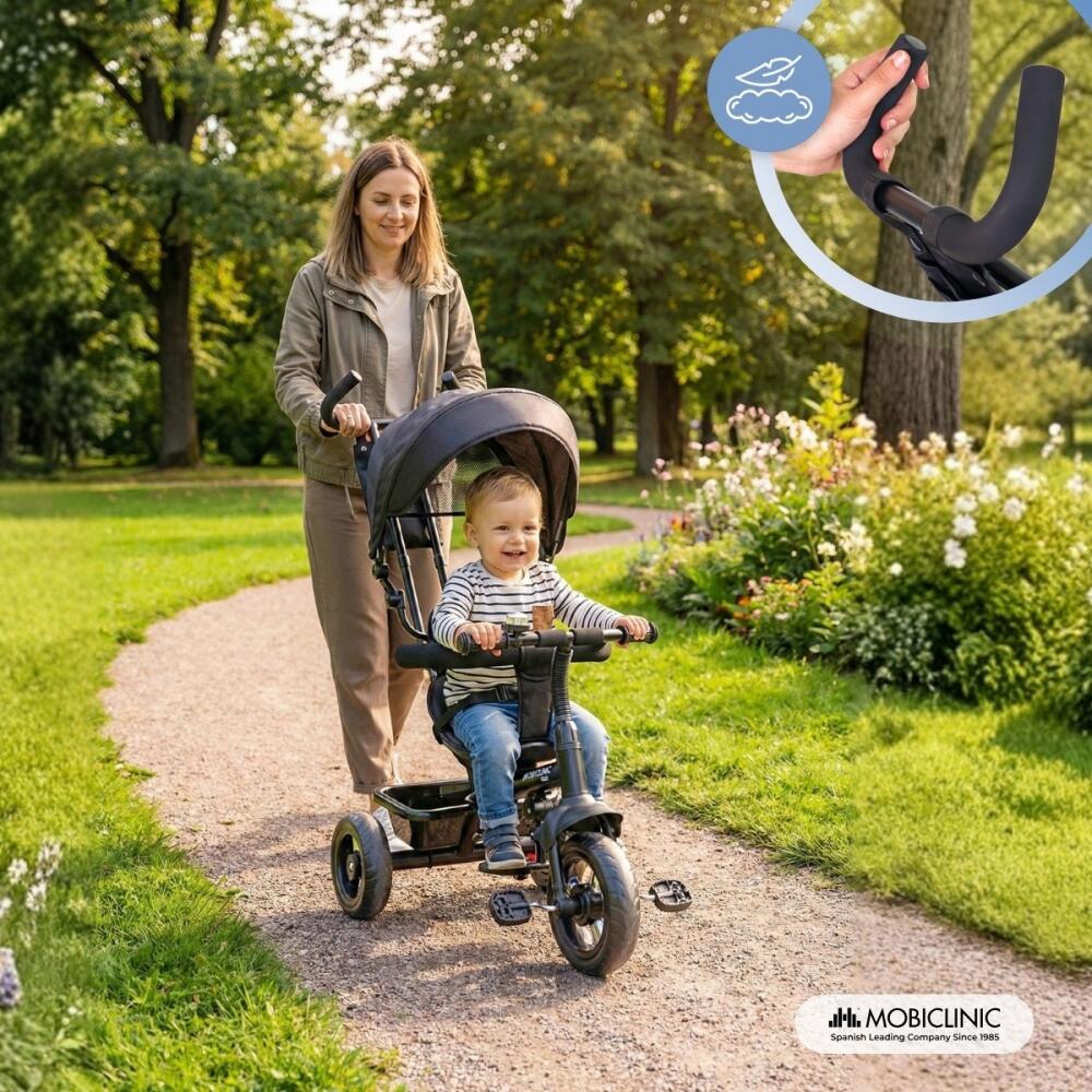 Triciclo evolutivo 3 em 1 Seguro Confortável e prático Design ajustável Preto 4/7
