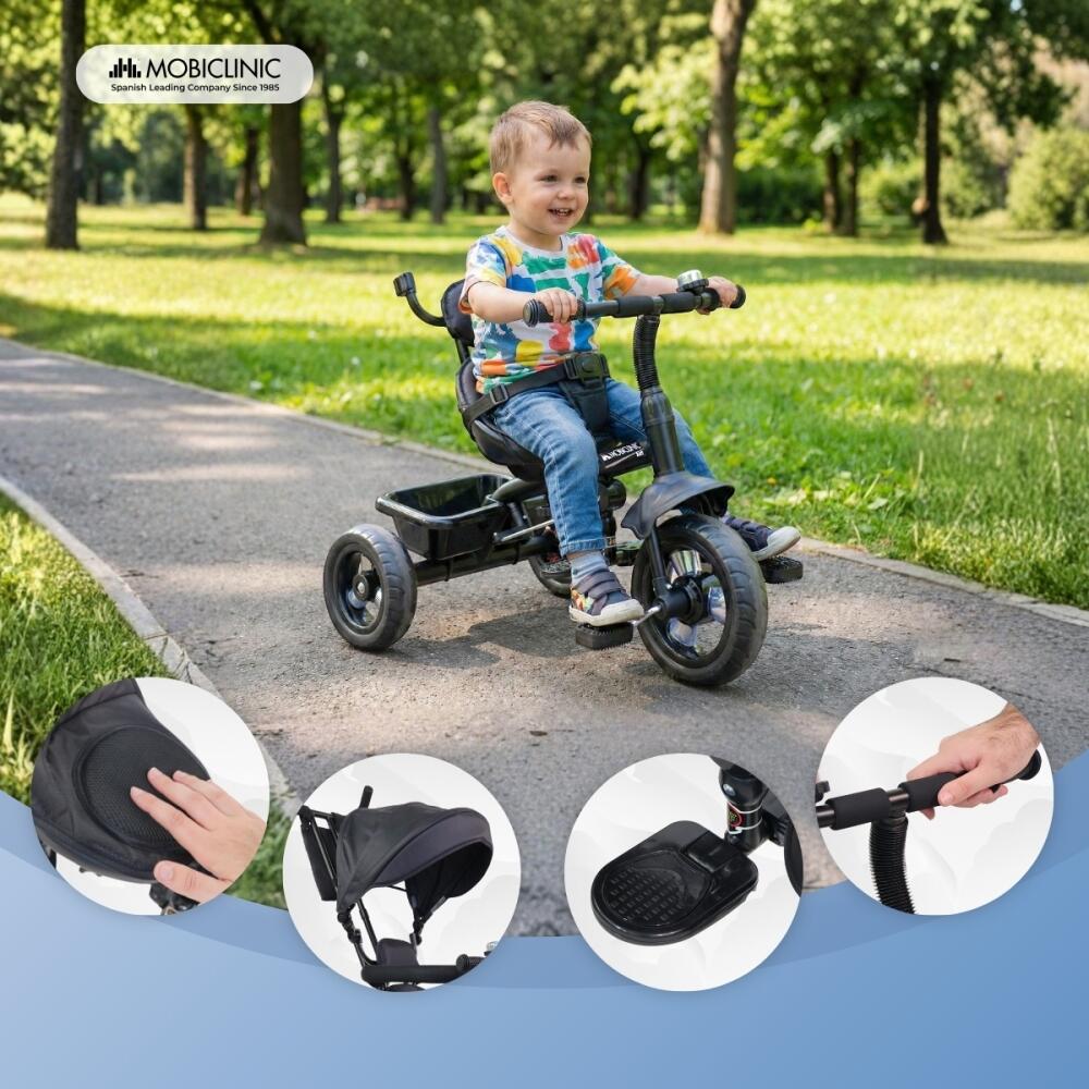Triciclo evolutivo 3 em 1 Seguro Confortável e prático Design ajustável Preto 6/7