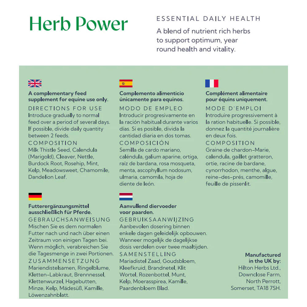 Soutien global cheval Herb Power Hilton Herbs 1Kg 3/3