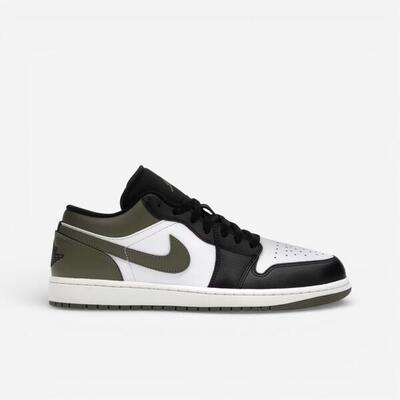 Jordan 1 low black toe medium olive