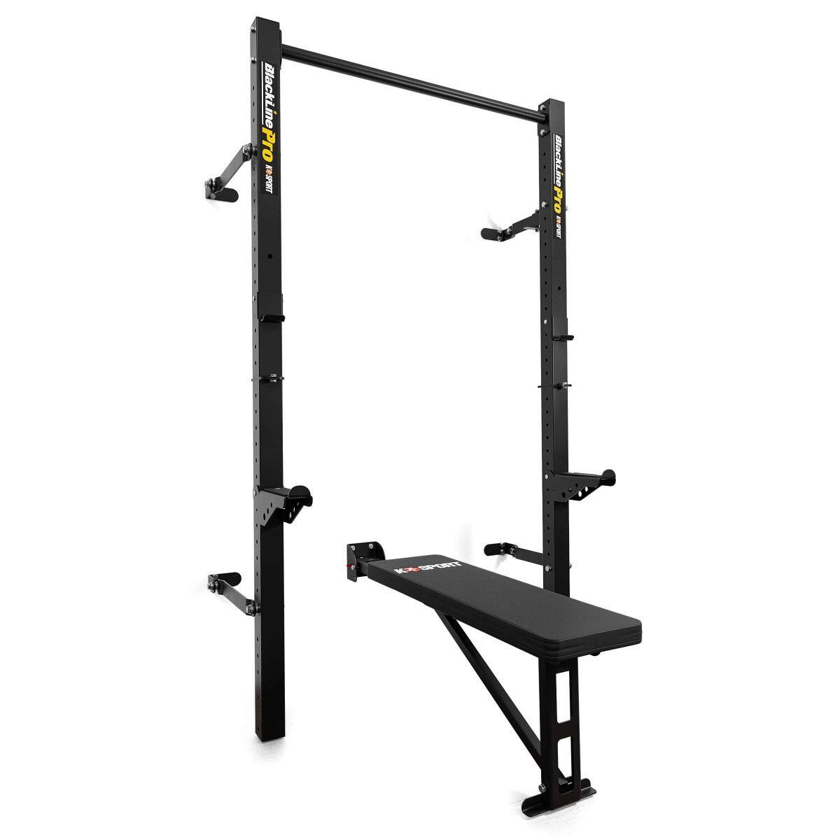 K-sport - Wallrack Pliable Avec Banc De Musculation Pliable - Chaise Romaine - Noir|rouge - Taille Unique - Decathlon