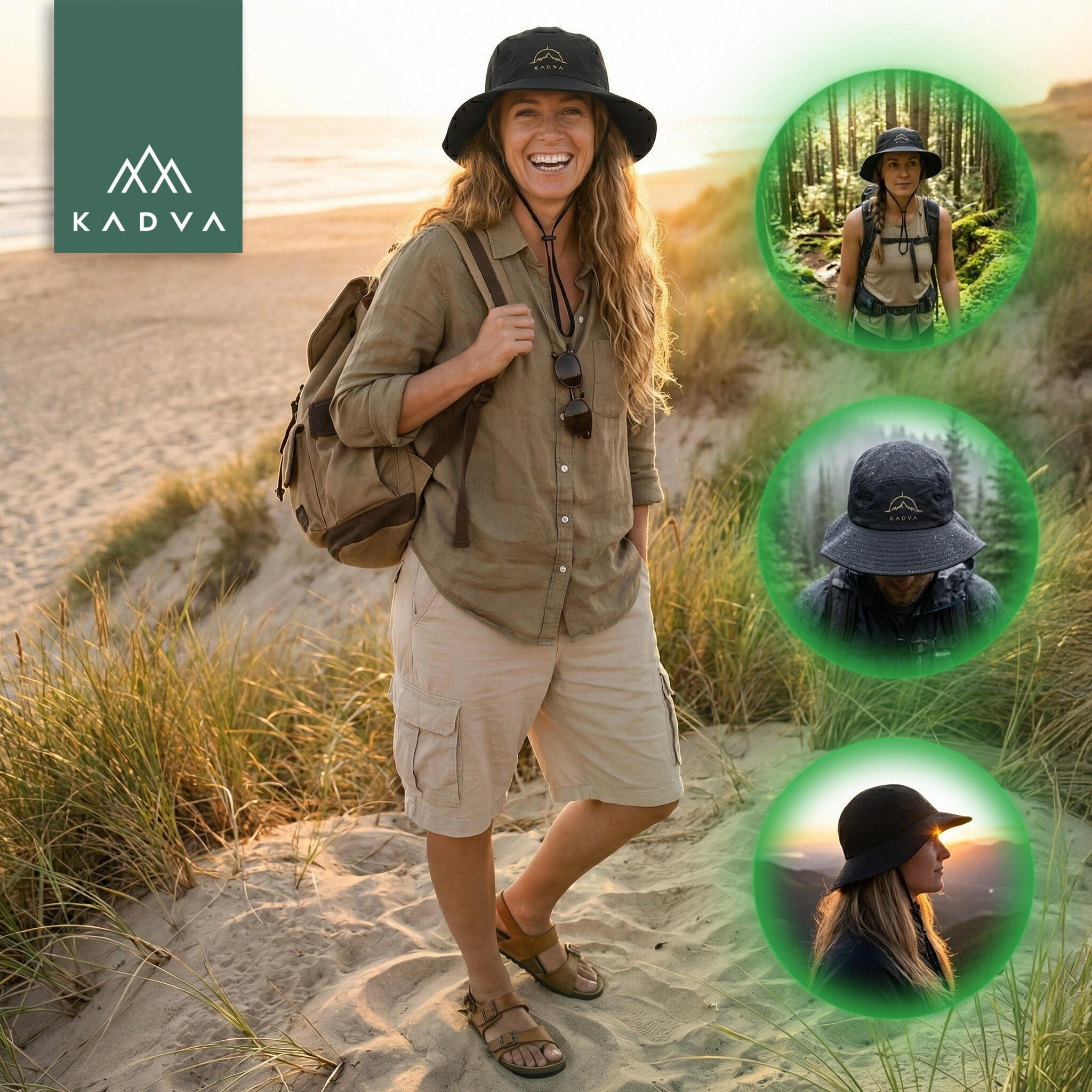 Chapeau KADVA Hiker réglable noir taille unique 5/6