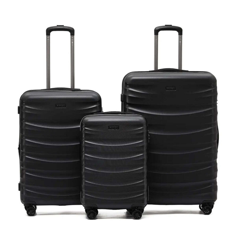 Tosca Interstellar 4-Wheel Expandable Suitcase Set of 3 - Black (Small, Medium &