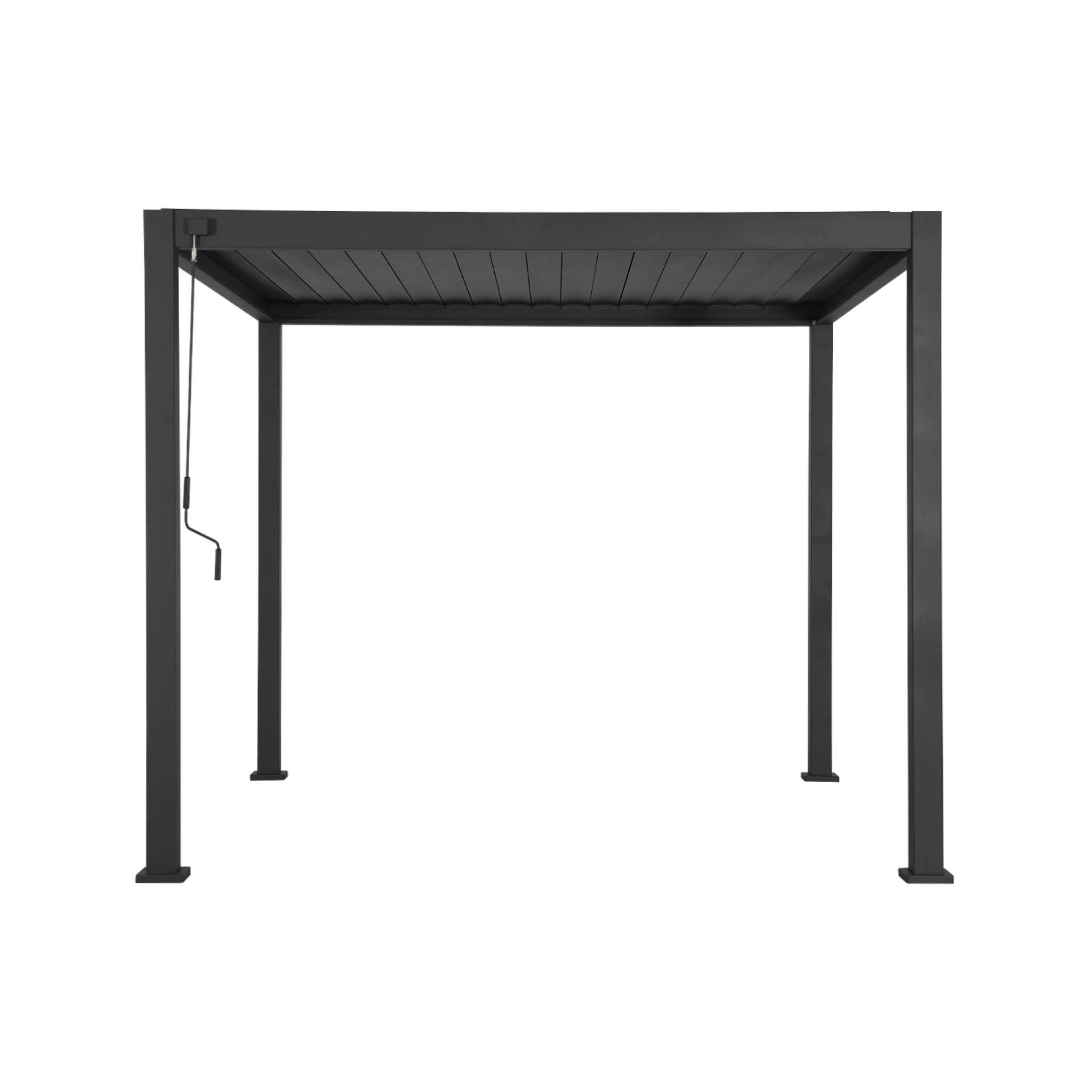 Pérgola bioclimática 3x3m de aluminio con lamas orientables, Antracita 4/6