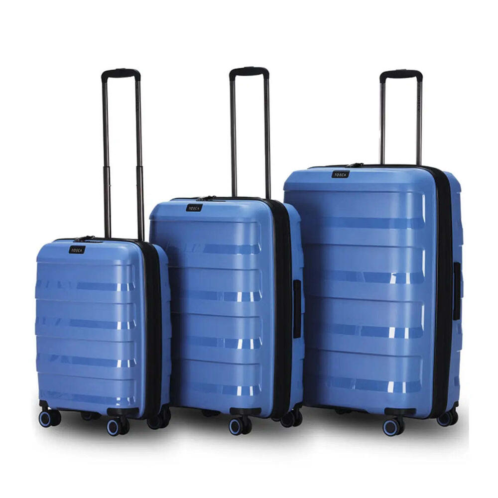 Tosca Comet 4-Wheel Expandable Suitcase Set of 3 Infinity Blue Small, MED / LRG
