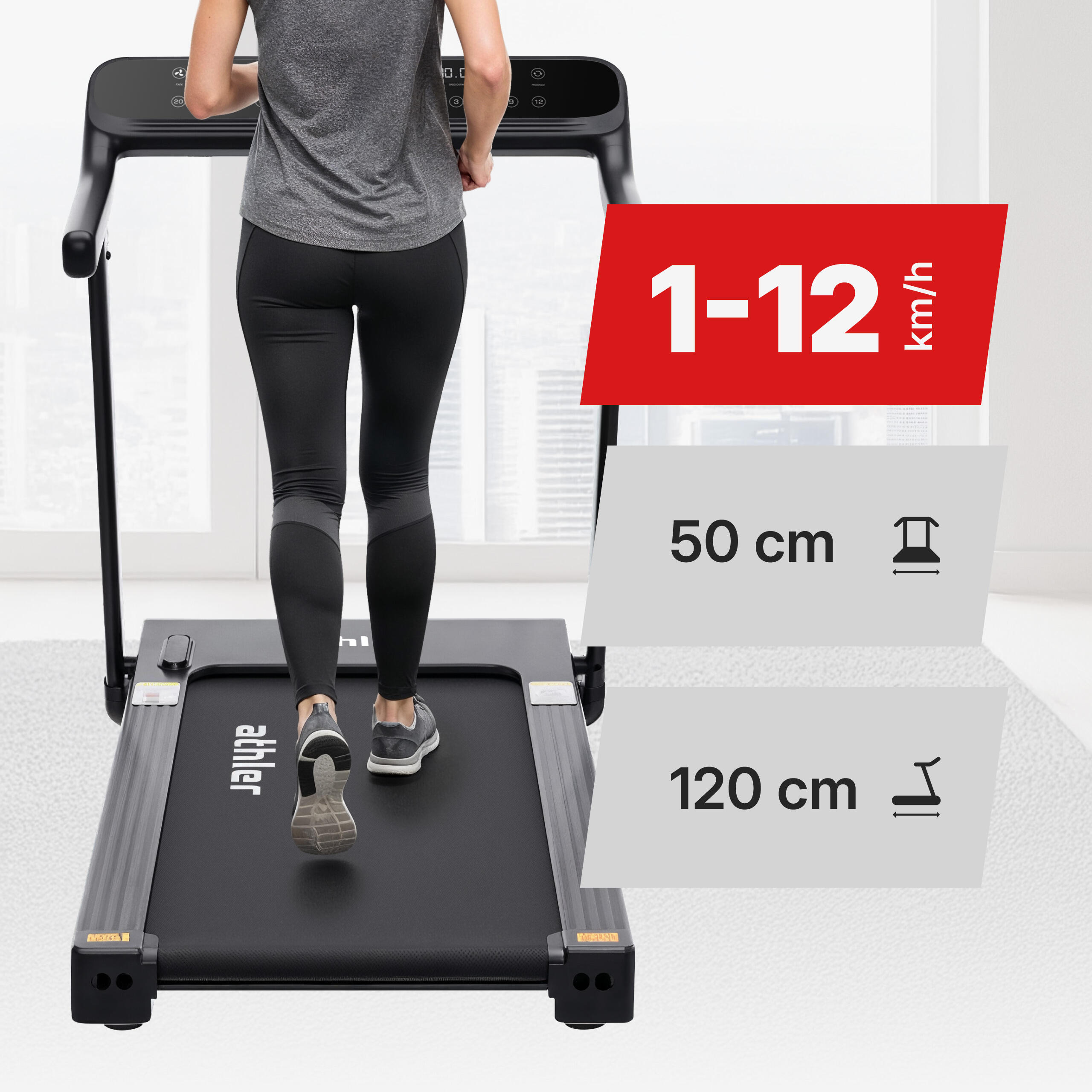 Bieżnia Elektryczna, domowa, składana, Fitness, Athler Impala 60, 1-12 km/h 5/7