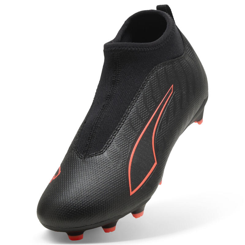 Ghete fotbal copii fără șireturi Ultra 6 Match+, galben neon PUMA