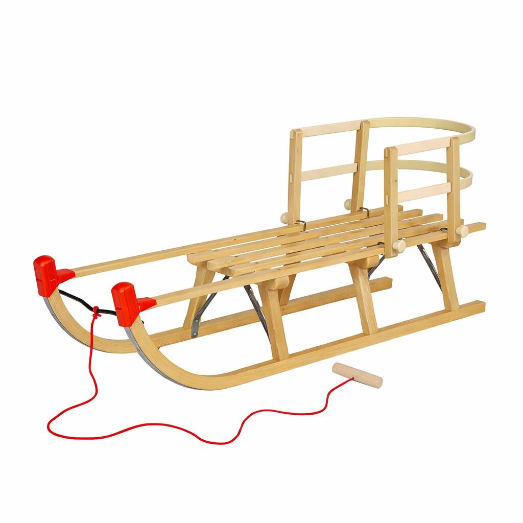 Zestaw sanki drewniane AD324/3M 120 cm + AD303 oparcie beżowe + AD300 sznurek 2/6