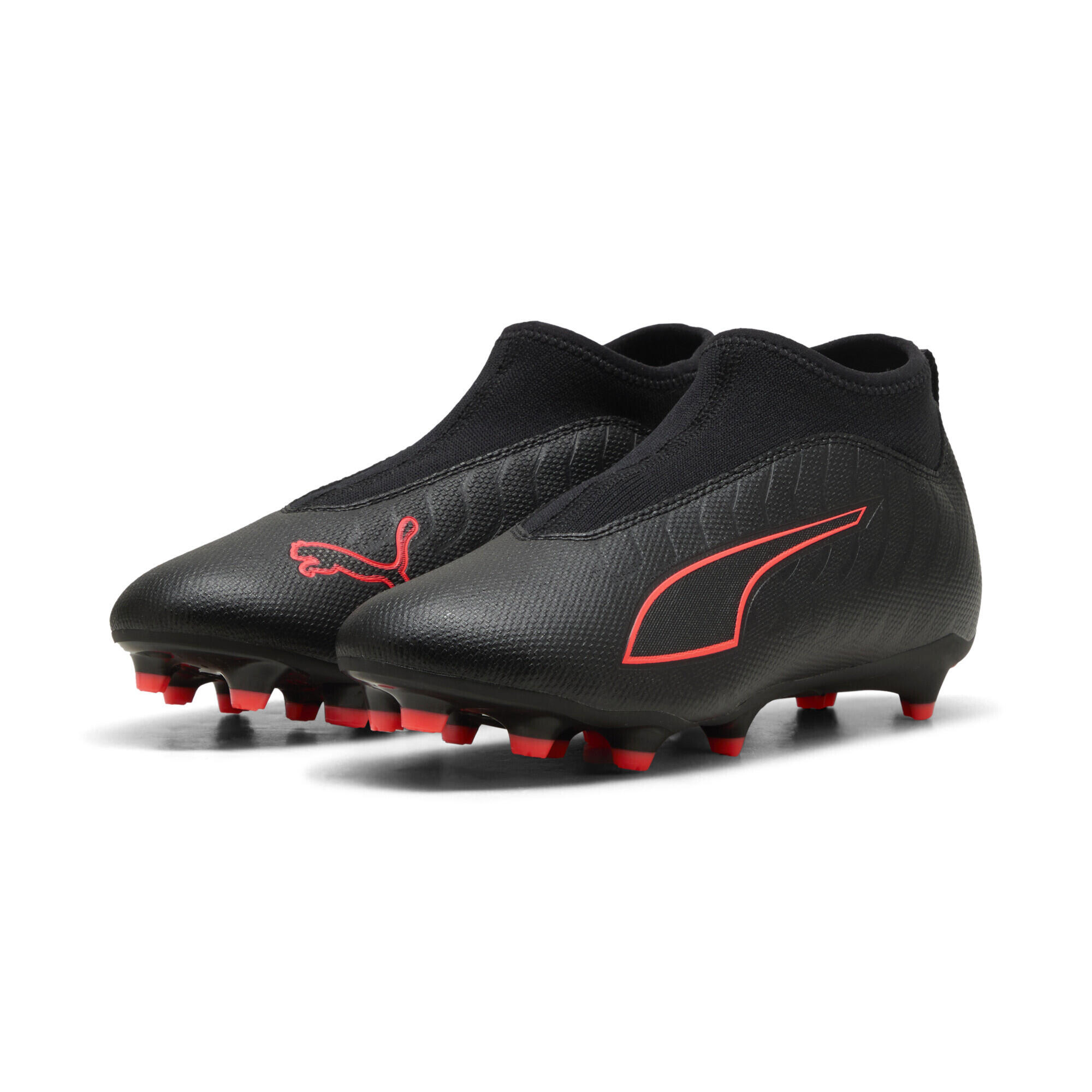 Puma - Chaussures De Football Sans Lacets Ultra 6 Match+ Fg/ag Enfant Et Adolescent - Chaussures À Crampons - Noir|rouge - Decathlon