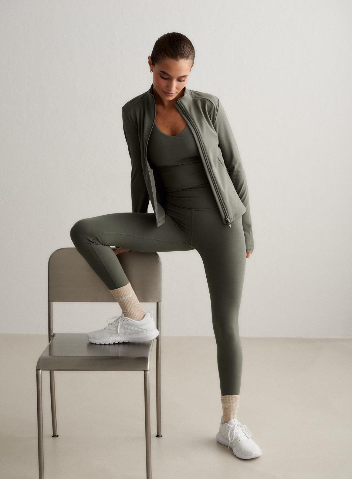 Mujer Leggings Transpirable A prueba de Sentadillas Hiedra Verde 4/6