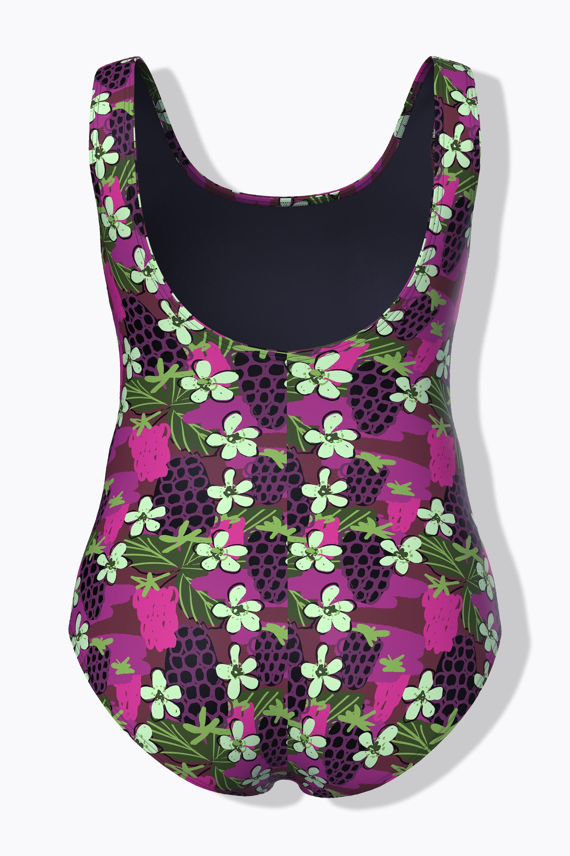Femme Maillot de bain à fleurs décolleté rond sans bonnets souples 7/7