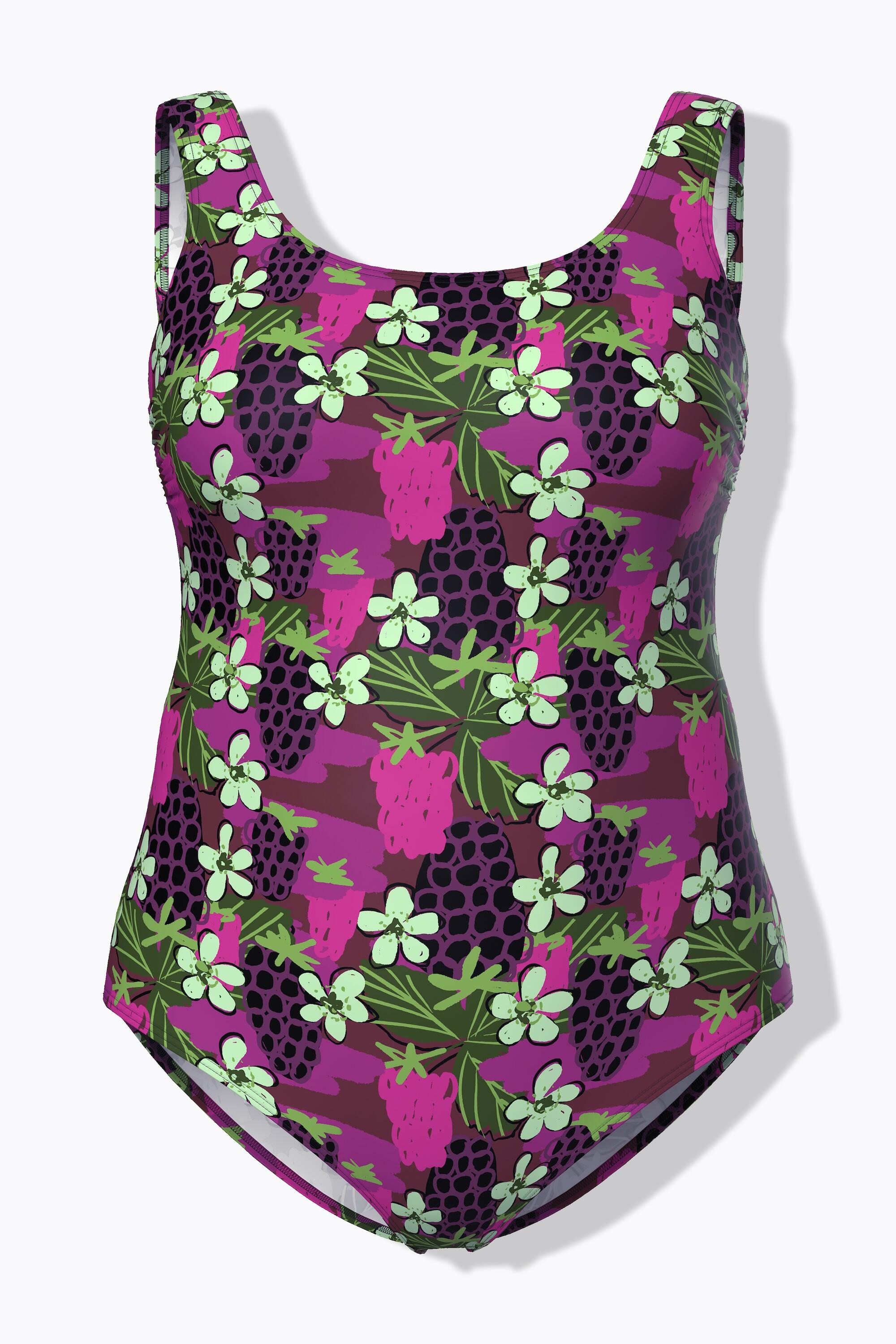 Femme Maillot de bain à fleurs décolleté rond sans bonnets souples 6/7