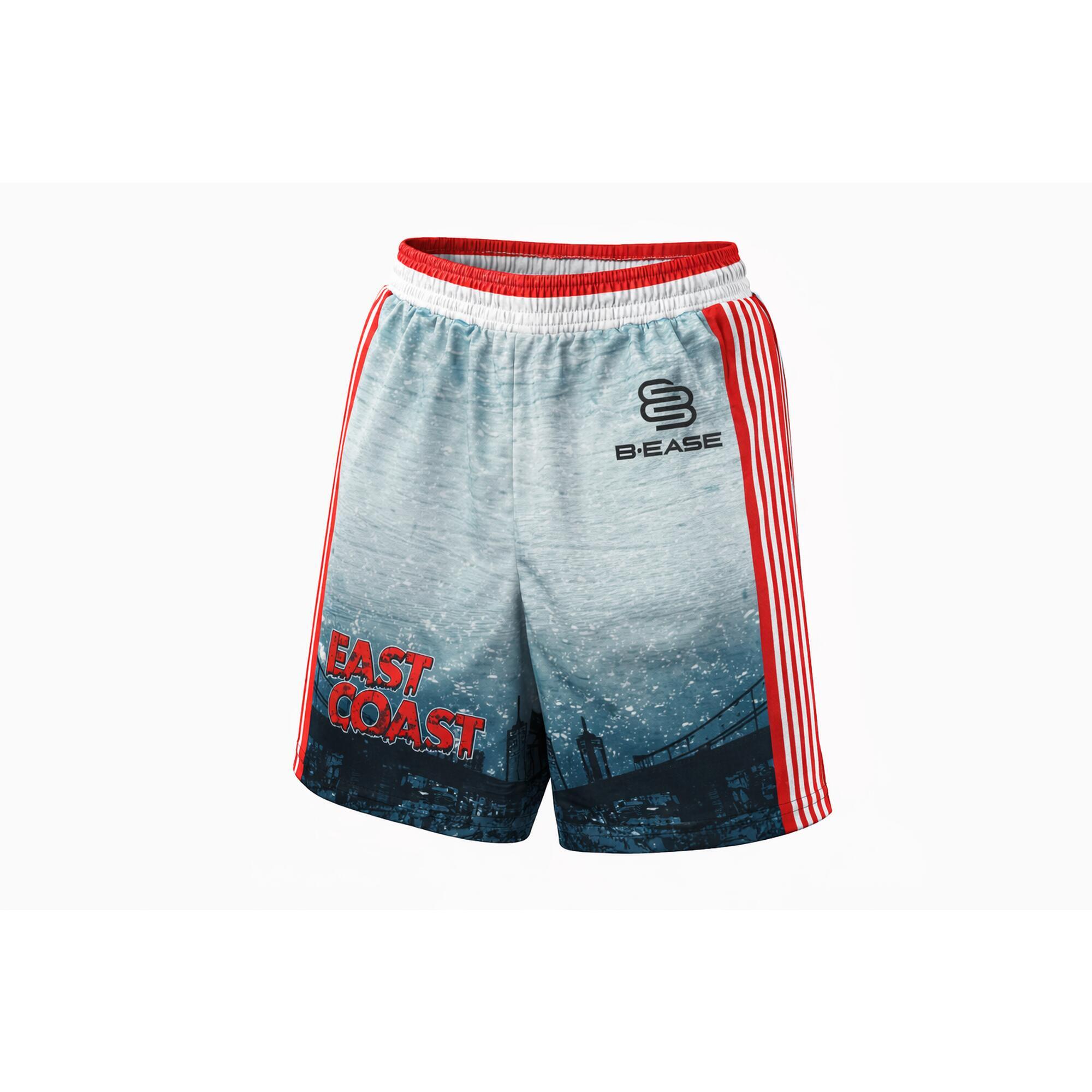 B-ease - Short De Basketball East Coast - Short - Bordeaux|gris|rouge - Decathlon