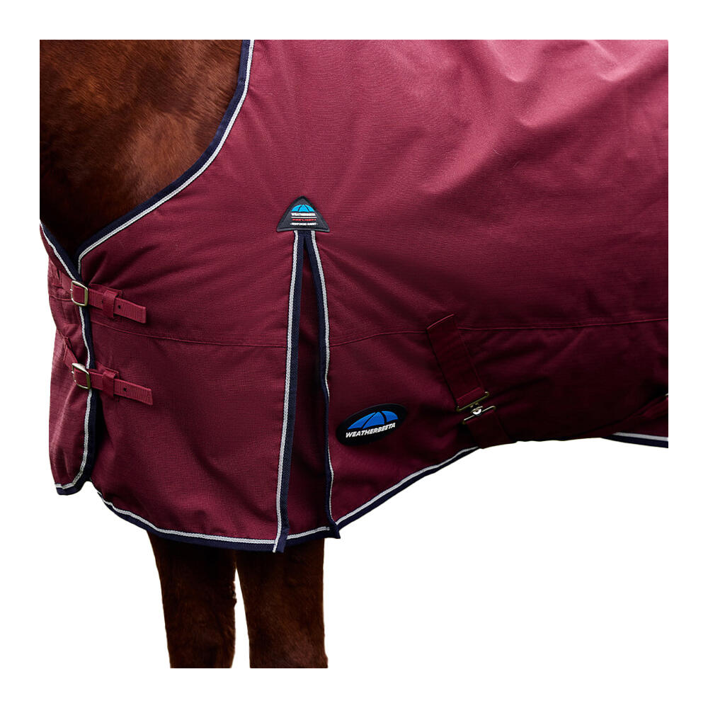 Comfitec Prelim StandardNeck Plain 220g Horse Turnout Rug (Burgundy/Navy) 3/4