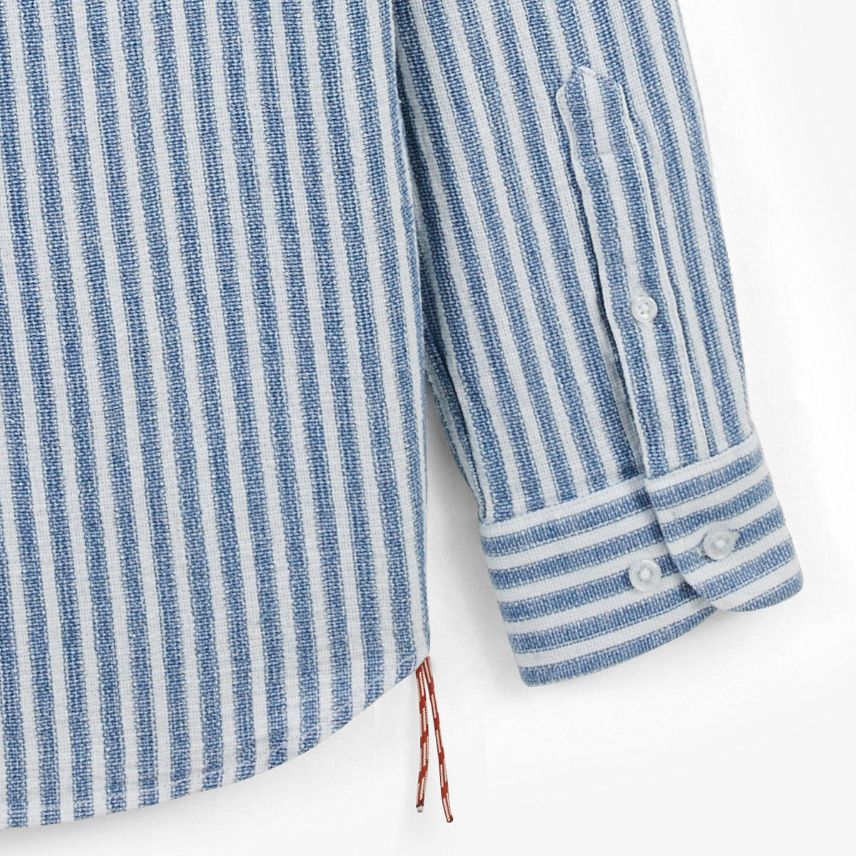 Camicia a maniche lunghe a righe in cotone azzurro cielo 4/7