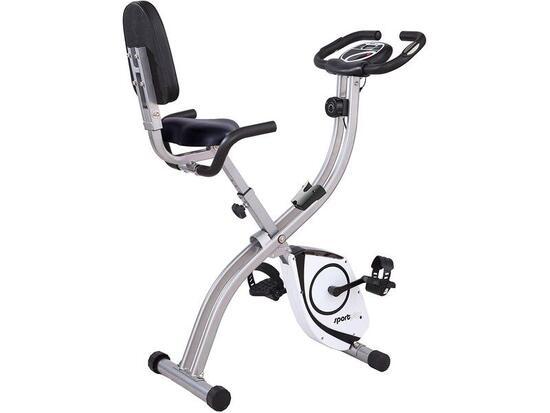 SportPlus S-Bike Heimtrainer, klappbar, mit Rückenlehne und Pulsmessung