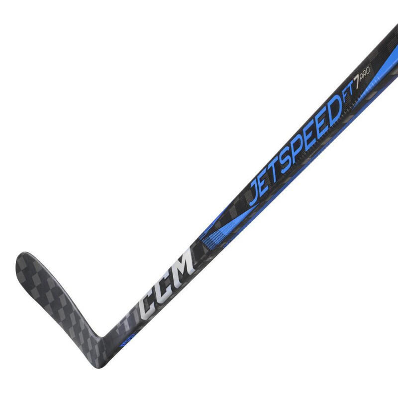 Bâton de hockey CCM JetSpeed ​​FT7 PRO JR personnalisé de couleur bleue 3/5