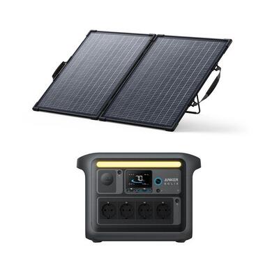 Kit powerstation anker solix c1000x met bifaciaal zonnepaneel ps100