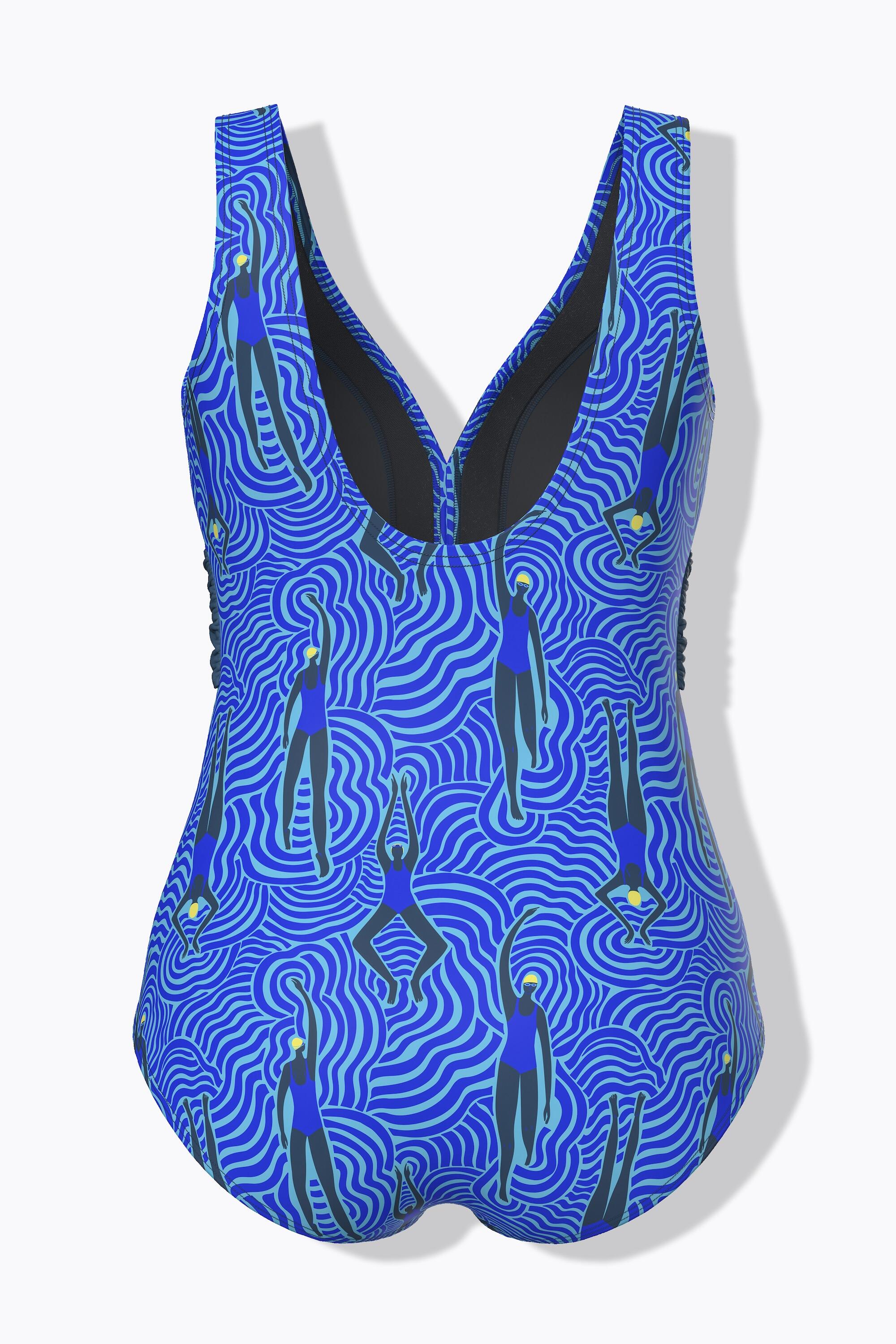 Femme Maillot de bain motif nageuses bonnets souples et boucle fantaisie 7/7