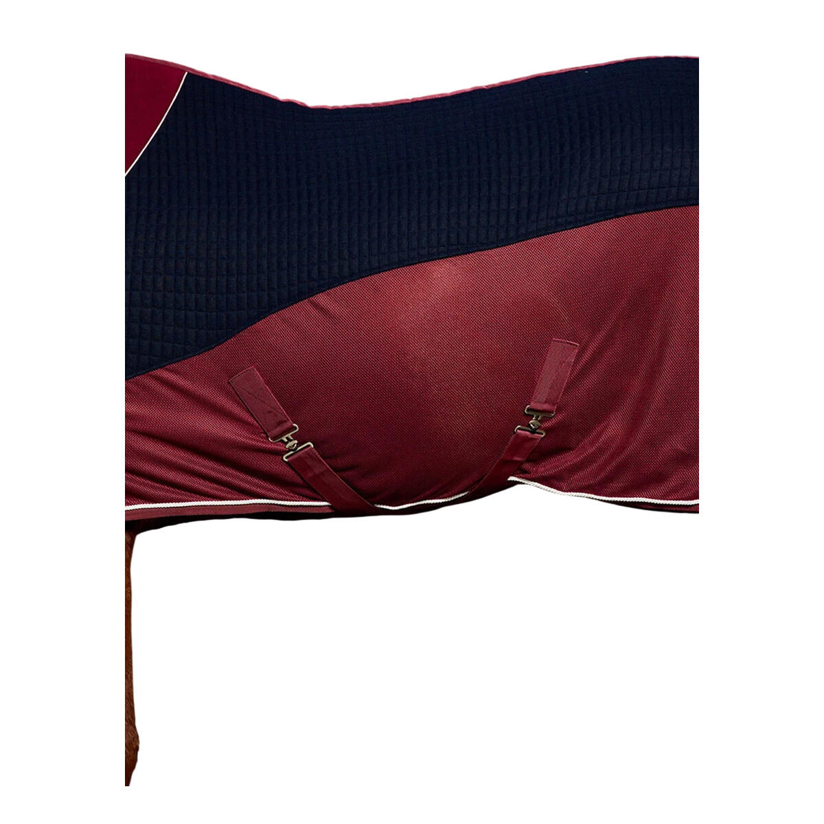 Couverture Rafraichissante Pour Chevaux (Bleu Marine / Bordeaux) 3/4
