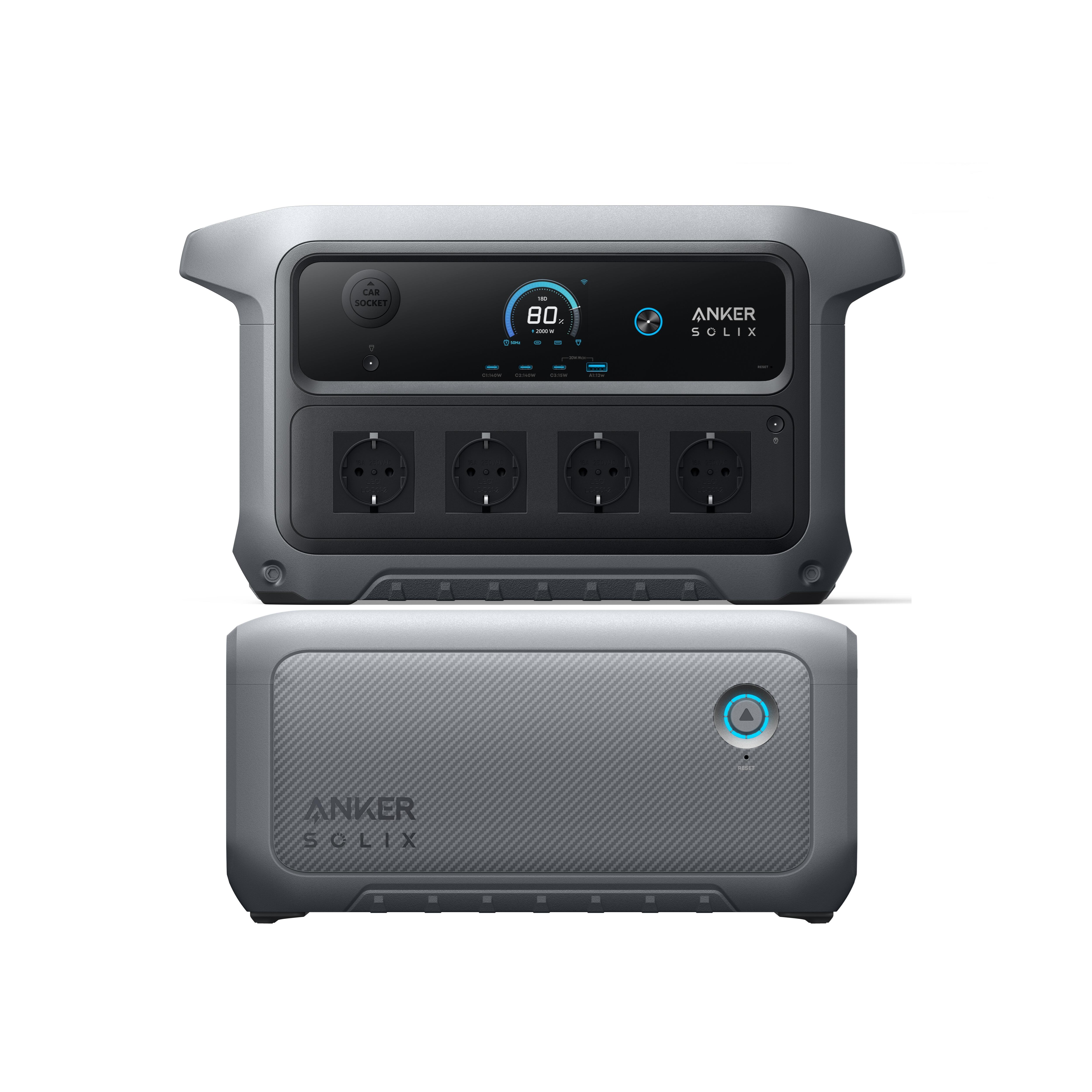 Kit stație de alimentare Anker SOLIX C2000 Gen 2+BP2000, Baterie 4096 Wh
