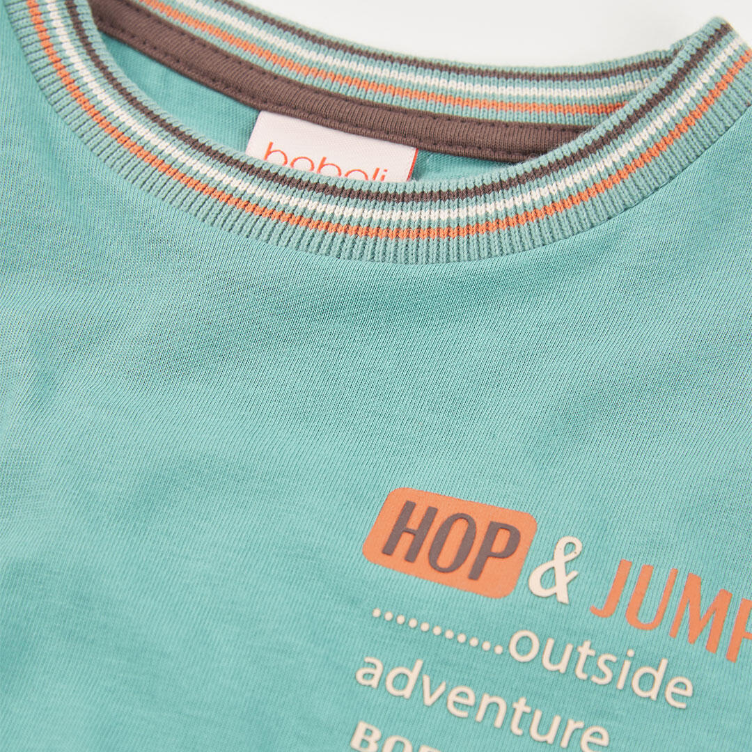 Camisetas de verano de gimnasia kids niño boboli verde 3/4