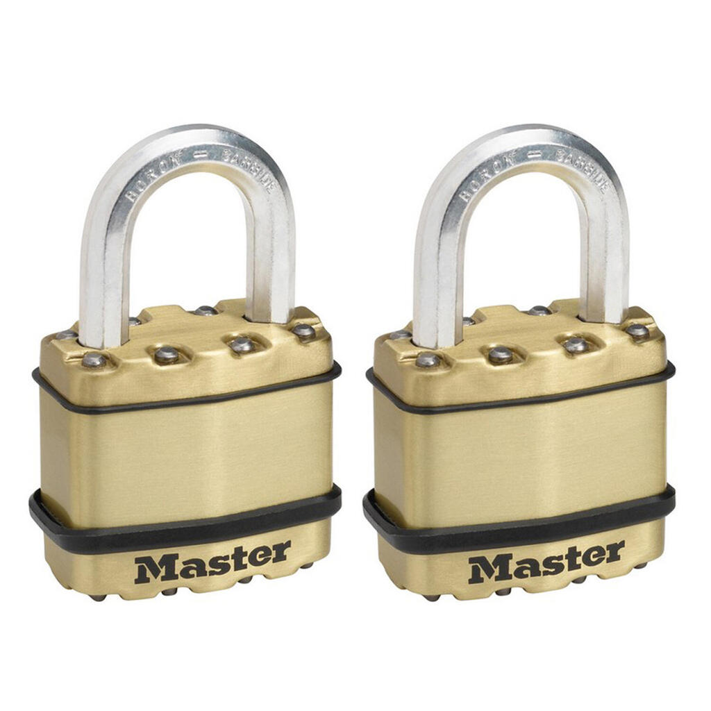 Heavy Duty Padlock [Key] [Laminated Steel / Brass Finish] [Weatherproof]