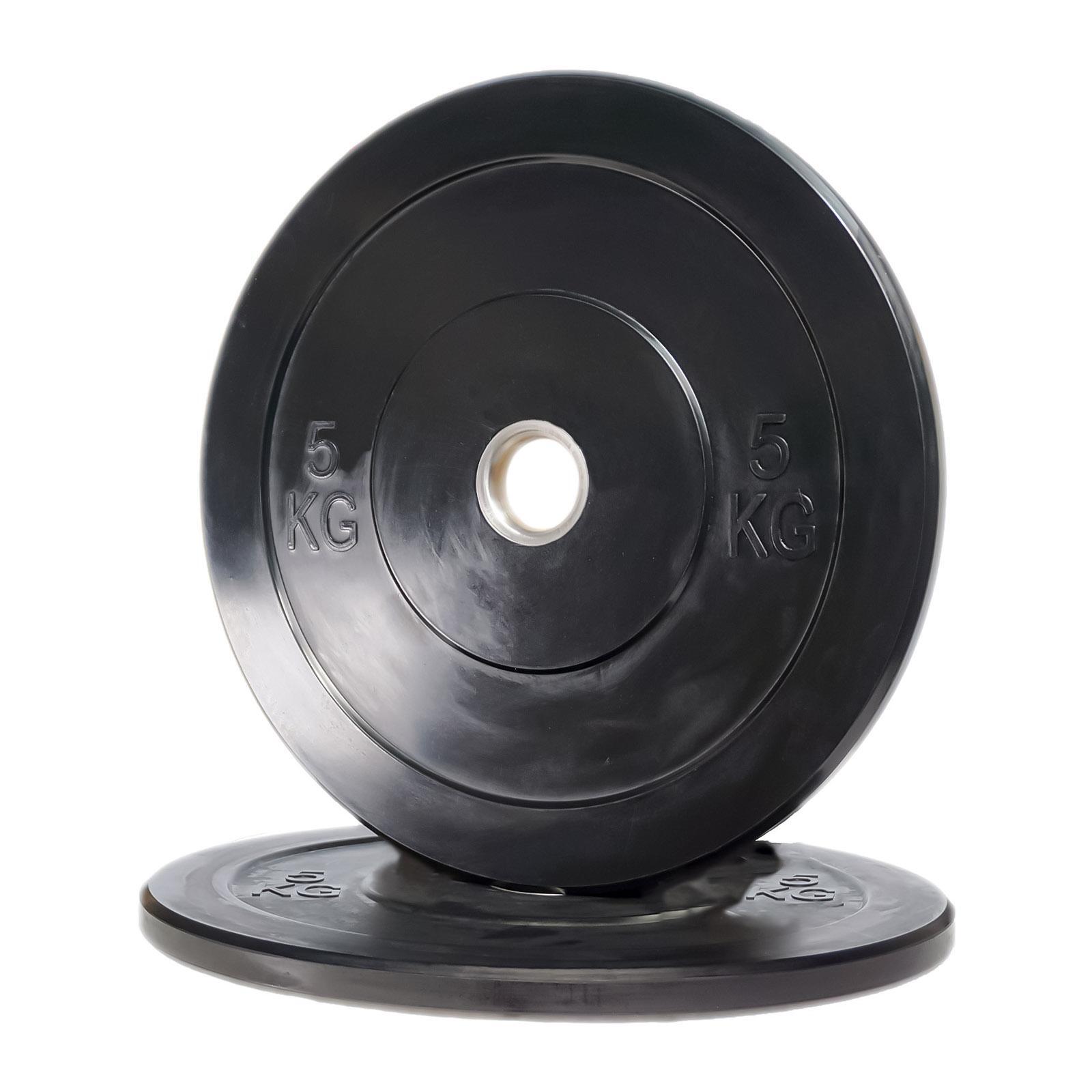 2x Disco Olimpionico Bumper Gommato 5 KG Foro 50 mm Pesi Palestra (10 KG) 2/7