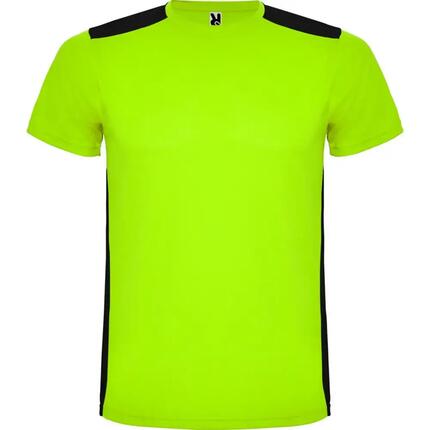 Tshirt Sport DETROIT Enfant (Vert Clair Vif / Noir Uni)