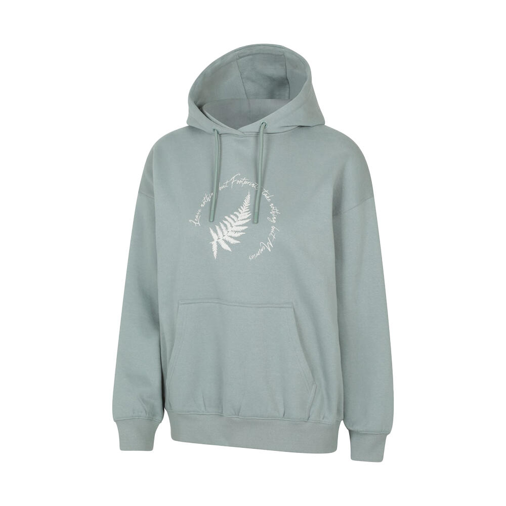 Womens/Ladies Fern Slogan Relaxed Fit Hoodie (Khaki Green) 3/4