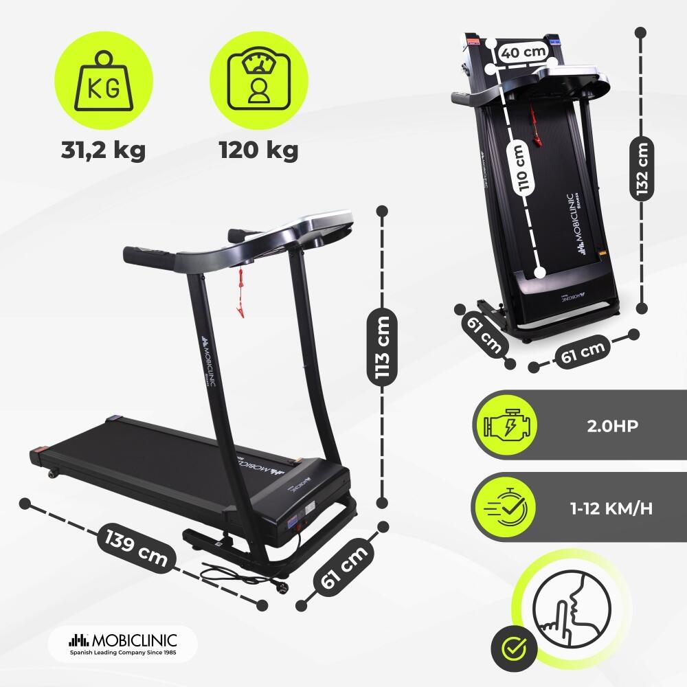 Tapis de course pliable inclinable Bluetooth Compact 12km/h 139x62x114cm 2/7