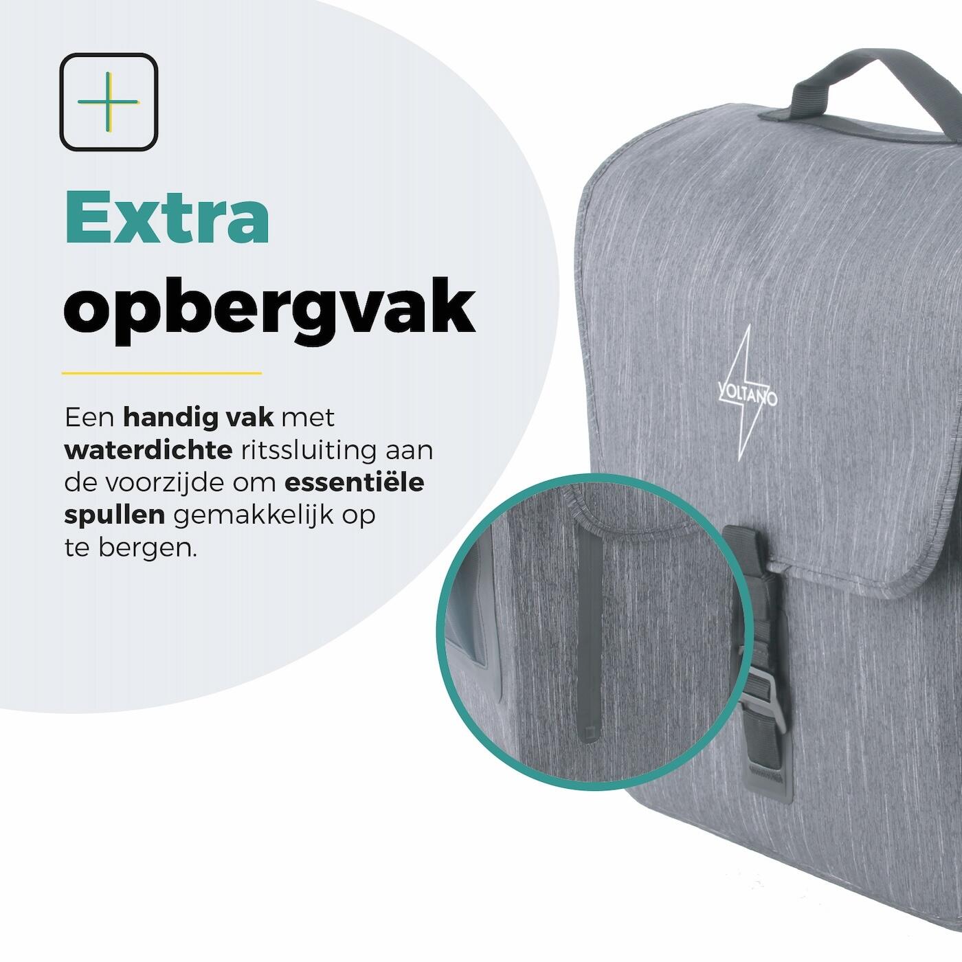 Voltano Equal E-bike Enkele Fietstas  25L - Donkergrijs - Laptopvak - Waterdicht 4/7