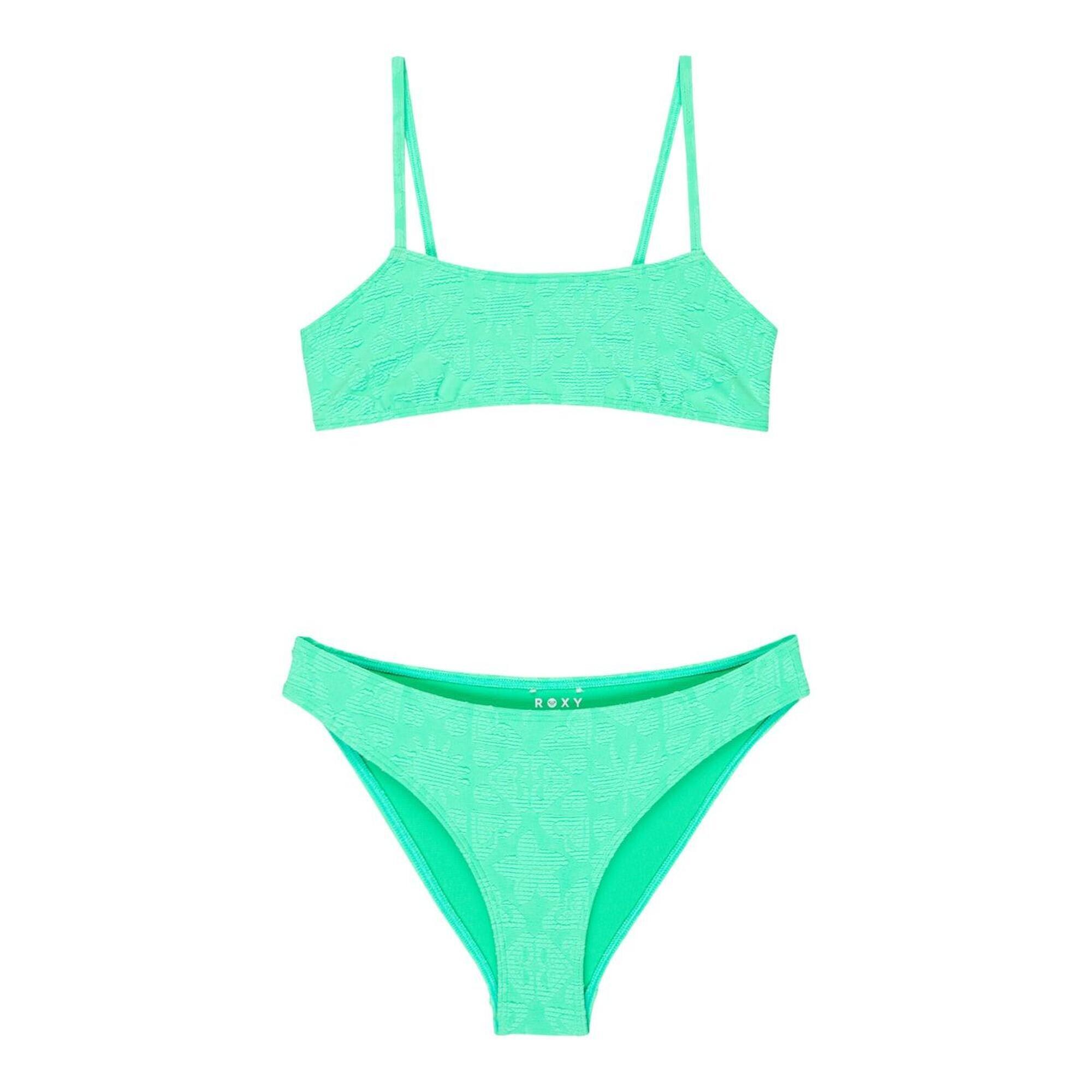 Roxy - Ensemble Bikini Bralette Deux Pièces Hippie Hour Vert Fille - Maillot De Bain 2 Pièces - Vert -  6 À 8 Ans - Decathlon