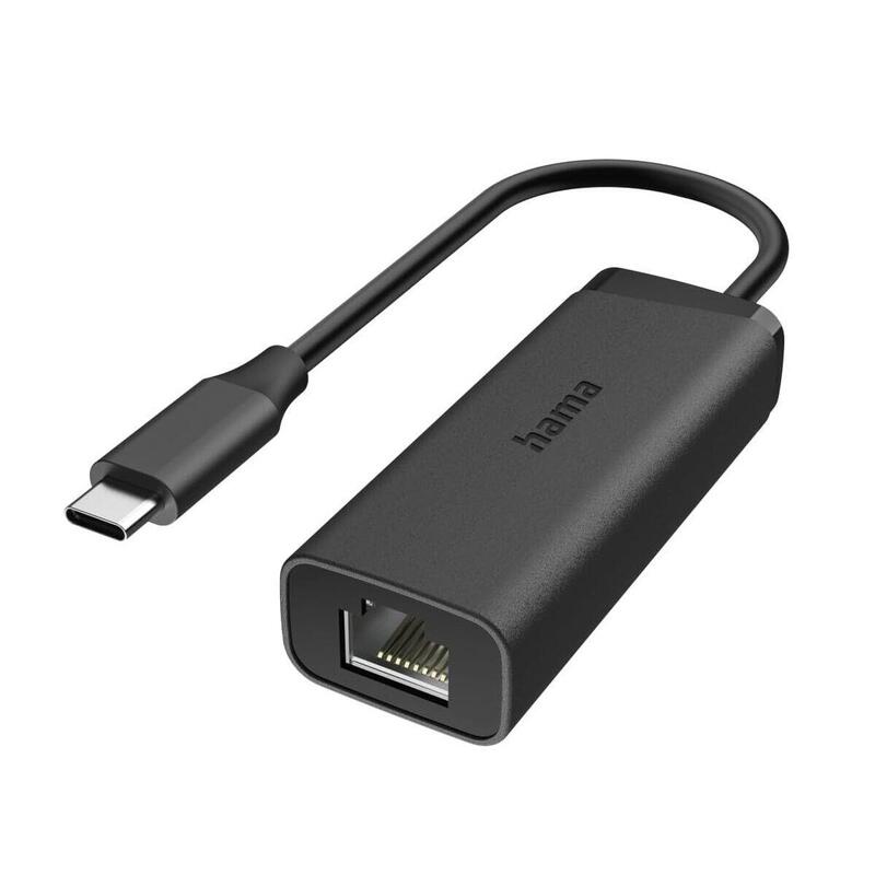 Adaptor USB-C la Rețea RJ45 HAMA 00200360 Negru