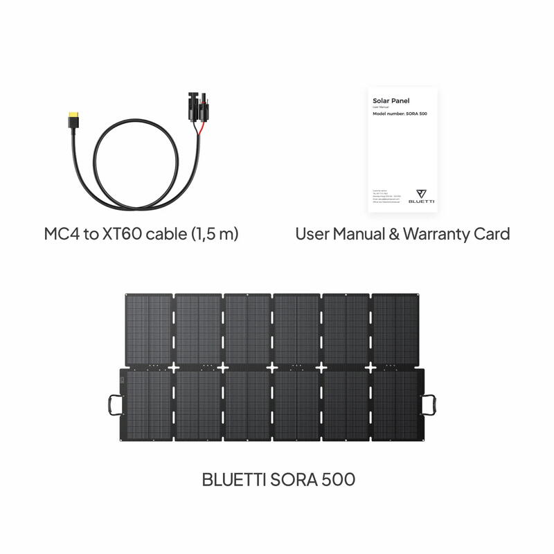 Panou solar bifacial BLUETTI SORA 500, 500 W pentru AC200PL/AC270P/AC180P