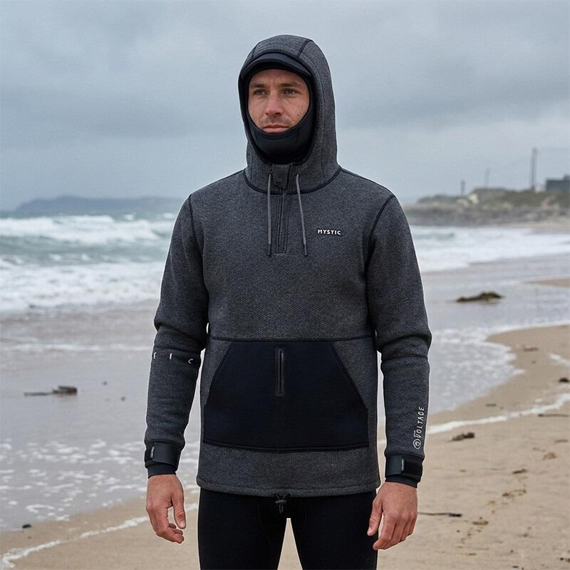 Veste Néoprène Homme 3 mm MYSTIC Voltage Sweat – Gris – Coupe-Vent & Résistante 4/5