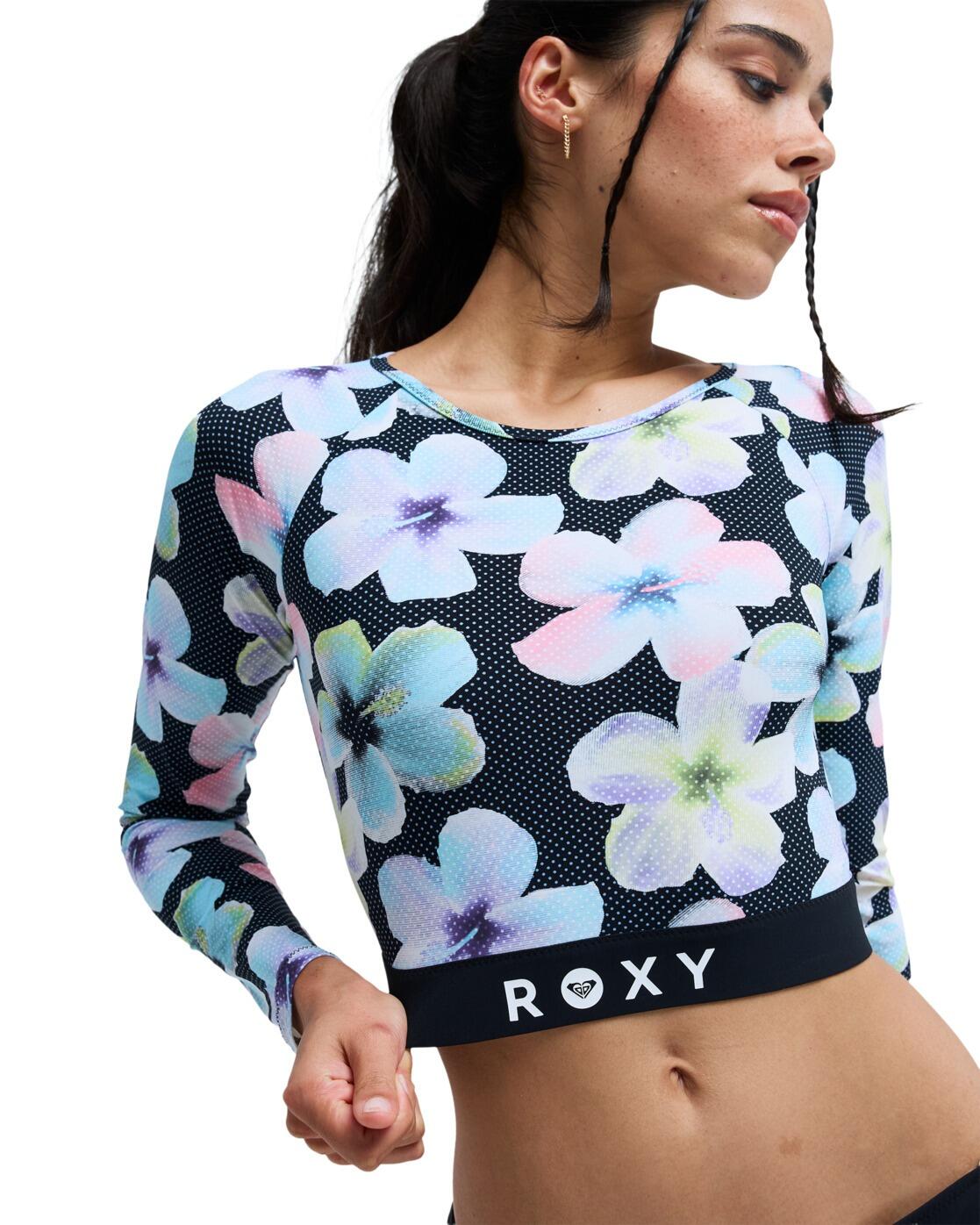 Langärmliger, kürzerer Rashguard ROXY ACTIVE Schwarz Dames 4/4