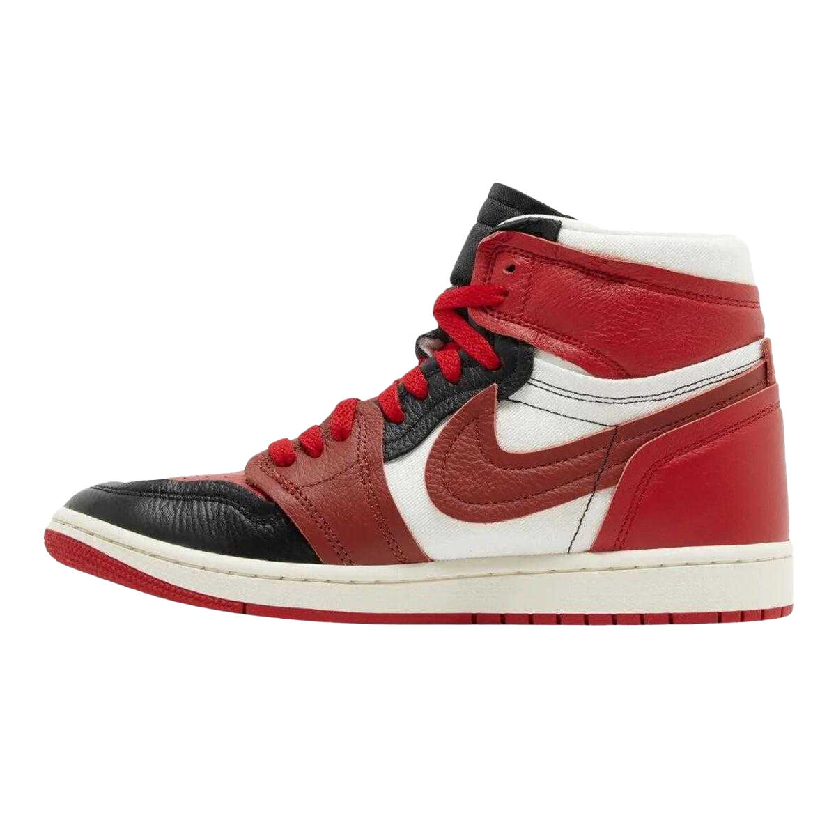 "Air Jordan 1" Sneaker für Damen, Leder Herren Rot/Weiß/Schwarz 3/5