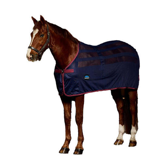 Couverture Rafraichissante Pour Chevaux SCRIM (Bleu Marine / Bordeaux)
