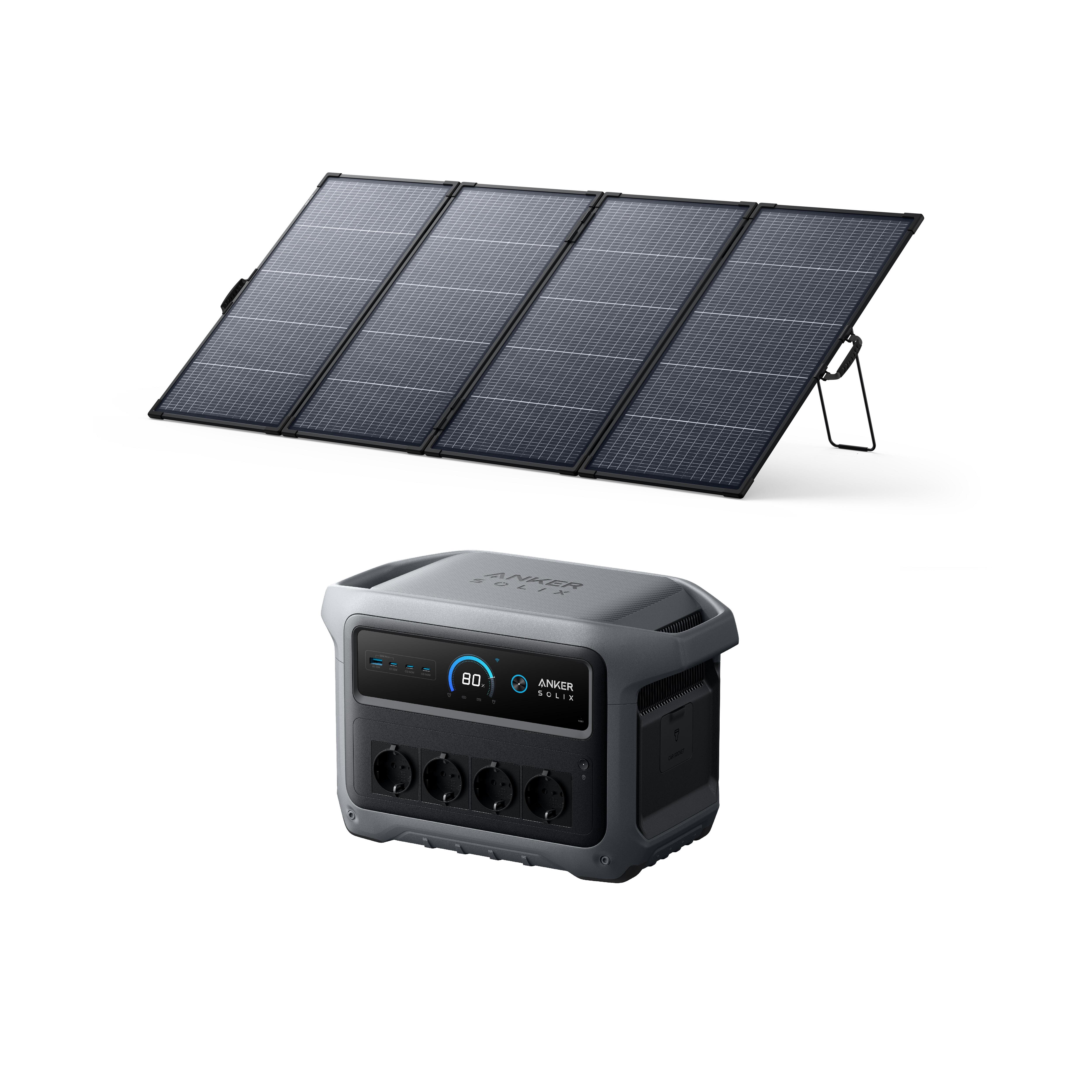 ANKER Kit Nabíjecí stanice a powerbanky Anker C1000X Gen 2 s Bifaciální panelem 400 W