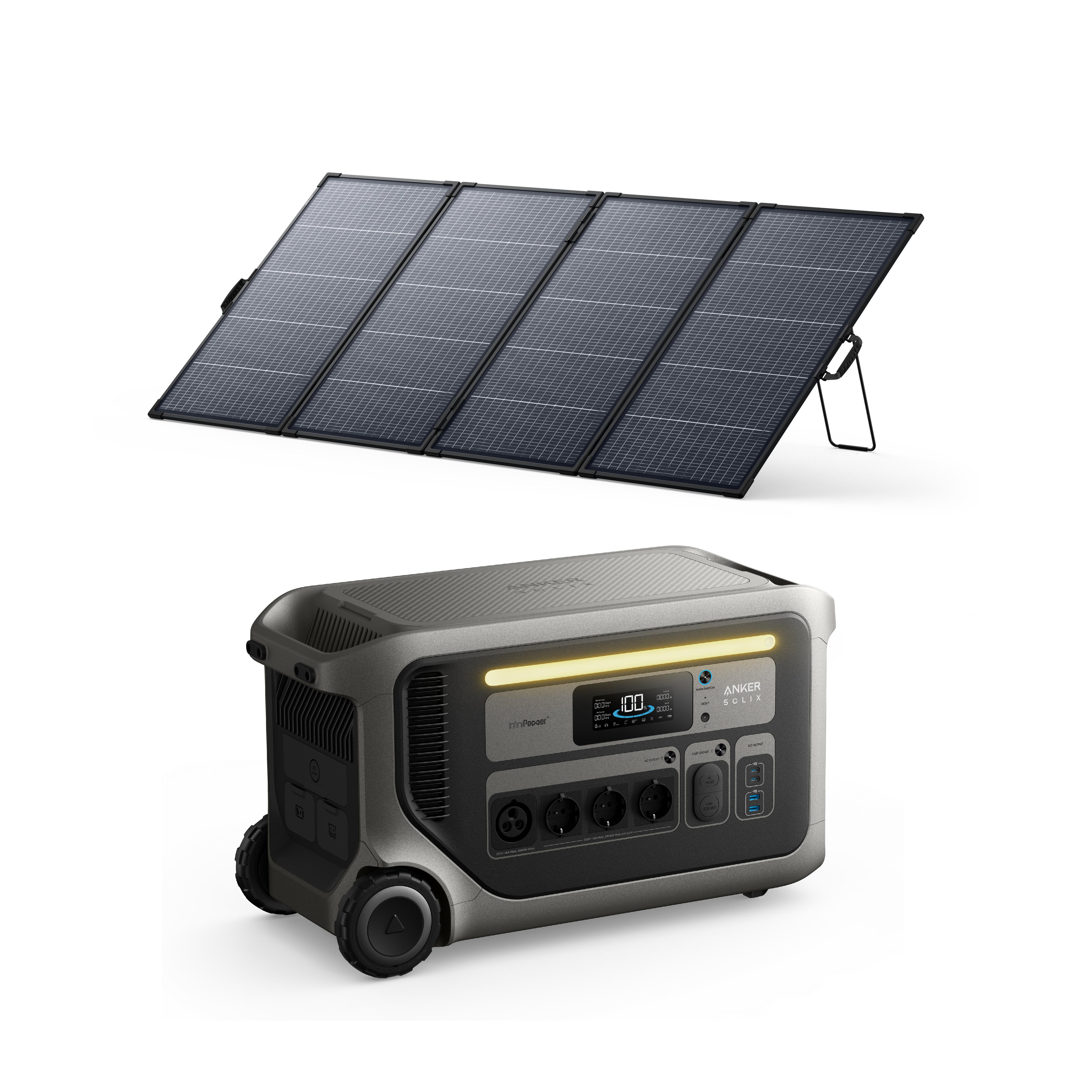 ANKER Sada nabíjecí stanice a powerbanky F3000 s bifaciálním panelem 400 W