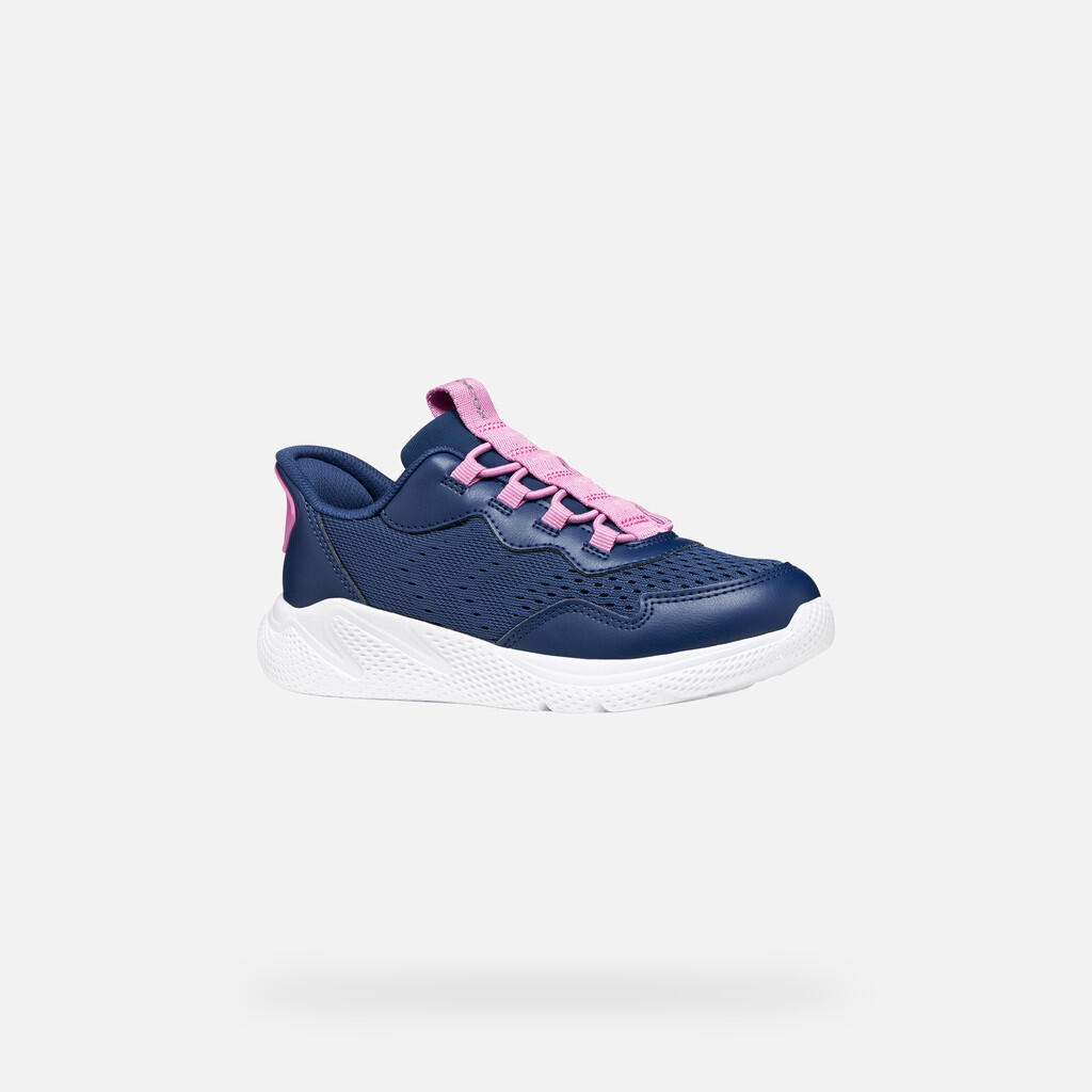 Baskets Fille J SPRINTYE FAST IN GIRL Bleu Roi Foncé/Rose Foncé 3/7